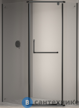 картинка Душевой уголок RGW PA-091B чёрный/Прозрачное/6 мм 90*100*195 (35089190-14), без поддона