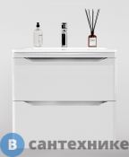 Тумба под раковину Style line подвесная Марелла 70 (2 ящ.) Люкс антискрейтч белый глянец, PLUS (2000949237671)
