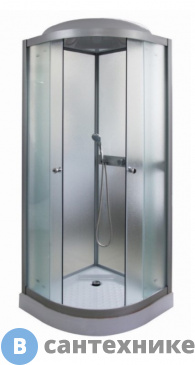 картинка Душевая кабина Parly F811 (80*80*210) низ. поддон, полукруглая кабина, матовое стекло