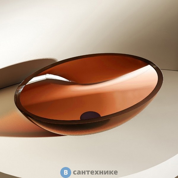 Раковина ABBER Kristall AT2802Opal, накладная прозрачная, коричневый