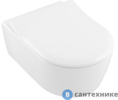 картинка Унитаз подвесной Villeroy & Boch Avento 5656RS01 альпийский белый, с сиденьем