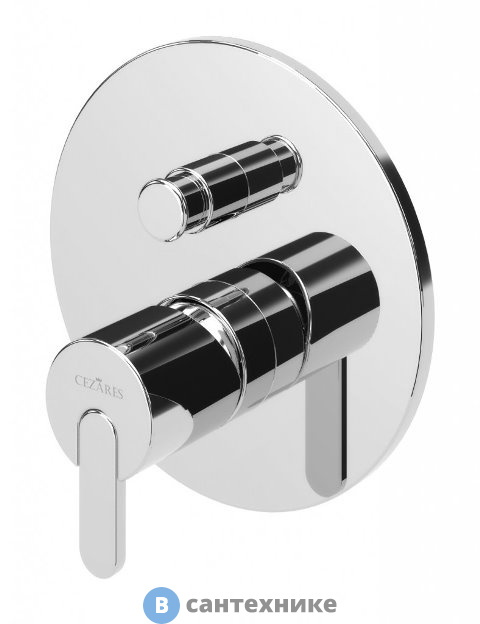 Смеситель Cezares LEAF-VDIM-01 встраиваемый, однорычажный на 2 выхода, хром