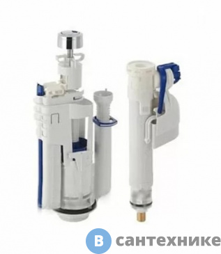 картинка Механизм Artceram JAZZ/HERMITAGE/Blend с кнопкой двойного слива для унитаза моноблок, цвет хром (ACA006 71)