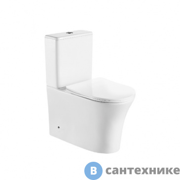 картинка Унитаз с бачком Cerutti ADIGE 1219A (620*365*820) безободковый, сиденье с микролифтом (CT7836)