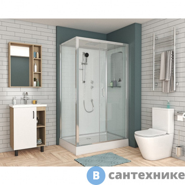 картинка Душевая кабина Niagara NG-6012-01QL (1200х800х2100) низкий поддон (16 см) стекло прозрачное,  (60120114QL)