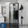 картинка Душевое ограждение Niagara Eco NG-1003-14 BLACK (80х80х190) четверть круга, раздвижное, черный, стекло мозаика