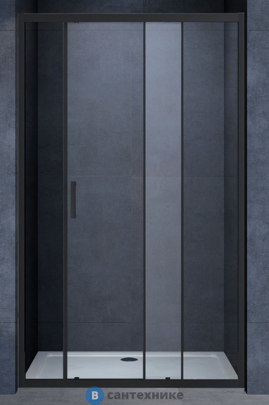 Душевая дверь Vincea Alpha VDS-3AL120CLB, 1200, черный, стекло прозрачное