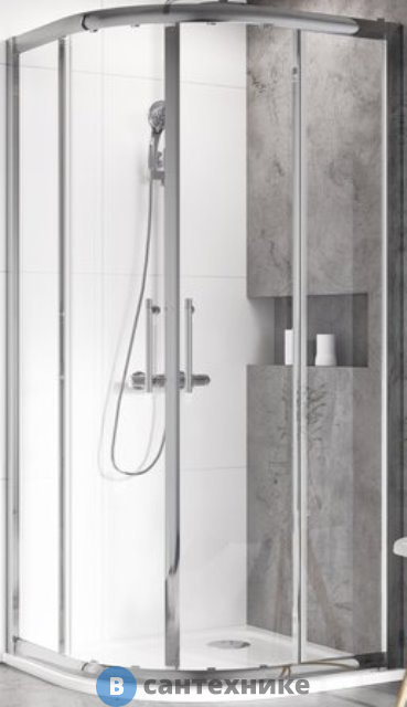 Душевое ограждение Ravak Blix XP2CP4 -90 R 500 блестящий + Транспарент (X3B270C00Z1C)