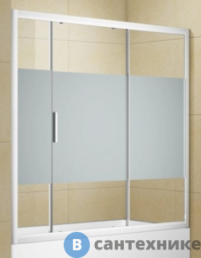 картинка Шторка для ванны Aquanet Practic AE10-B-155H150U-CP 1550мм, хром, полоска (273601)