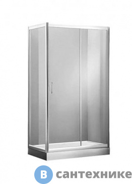 картинка Душевая шторка Aquanet NAA1131 Alfa (800х1500х2000) стекло прозрачное хром (168419)