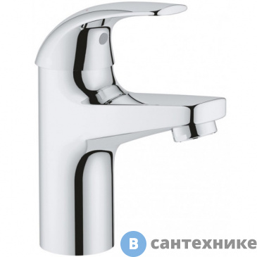 картинка Смеситель Grohe 32848000 BauCurve для раковины, гладкий корпус, хром