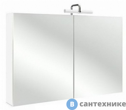 картинка Шкаф зеркальный Jacob Delafon EB787RU-N18 2 стек. полки, гал. подсветка, розетка, выкл /105x14,3x65/ (белый)