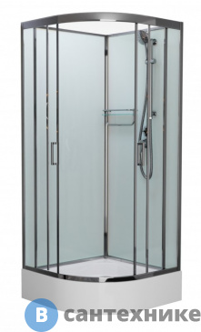 картинка Душевая кабина Frank F400/1 М Brilliant средний поддон б/к (без крыши) матовое стекло