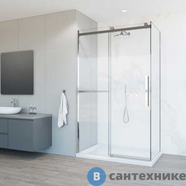 картинка Душевой уголок Vincea Como Soft VSR-1CS9011CL, 1100*900, хром, стекло прозрачное