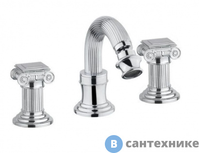 картинка Смеситель Cezares OLIMP-BBS2-01-O для биде на три отверстия с донным клапаном, хром