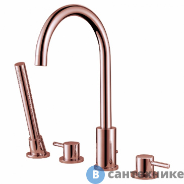 картинка Смеситель ABBER Wasser Kreis AF8113RG на борт ванны, розовое золото