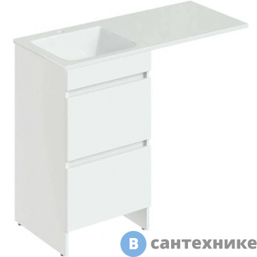 картинка Тумба Orange Optima Op-110TUW+RAL напольная с левой раковиной, белый глянец, 48х48х87 см (ST-110TUW+RAL)