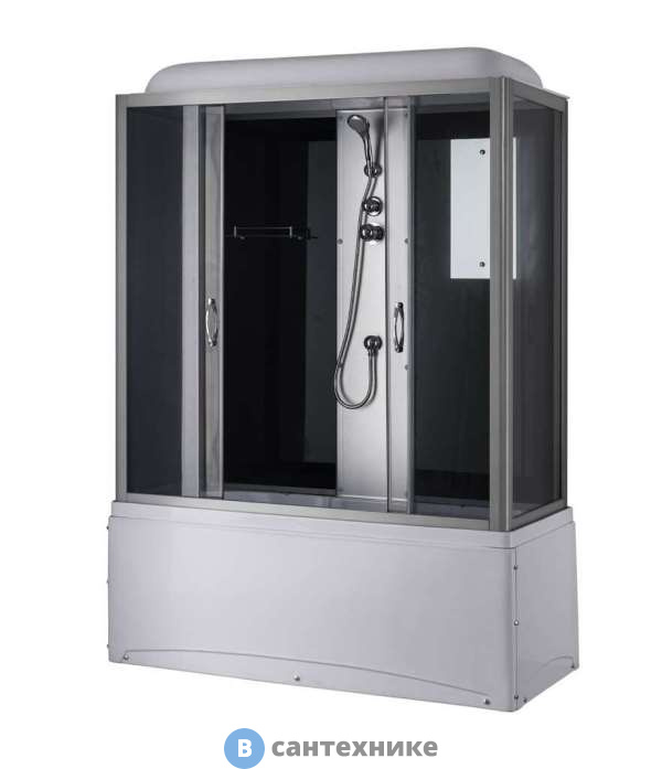 Душевая кабина Taliente TA-17075G, тон. стекло, чёрные зад. стенки, 170*75*215 см