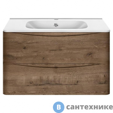 картинка Тумба под раковину Vincea Paola 800 подвесная, 2 выкатных ящика soft close, V.Oak (VMC-2P800VO)