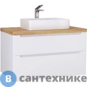 Тумба под раковину Jorno Wood 100 подвесная, белая (Wood.01.100/P/W), без столешницы