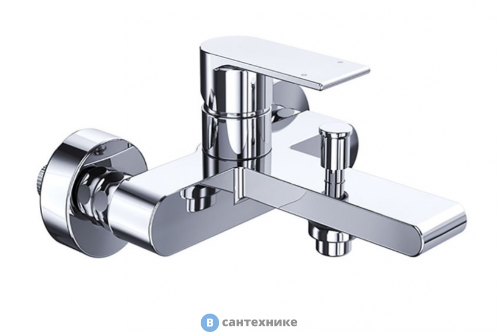 Смеситель AZARIO DELANO для ванны с коротким изливом, хром (AZ-15840511)