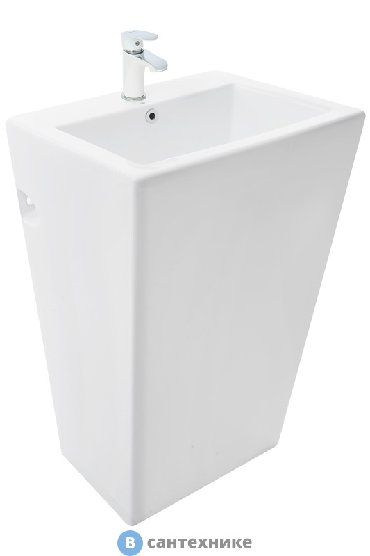 Раковина WELTWASSER LEERBACH 4438 GL-WT (GELBACH 007S GL-WT) напольная белый глянец 460х340х850