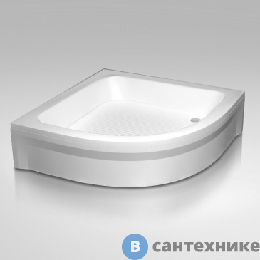 картинка Душевой поддон RGW BP/CL-S 80*80*15 h27 полукруглый (16180488-51), без сифона