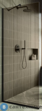 картинка Душевая перегородка в профиле MaybahGlass 1950*790 Стекло 8 мм Бронза (MGD-696-6у)