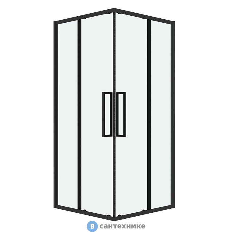 Душевое ограждение Grossman Cosmo 300.K33.02.9090.21.00 (90*90*195) квадрат, раздвижн, черн. матов., стекло прозрачн, без поддона