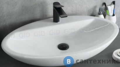 картинка Раковина накладная GID-ceramic N9435 белый (730х415х135)