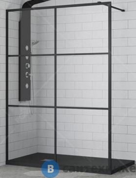 картинка Душевая перегородка RGW WA-11-B 100*200 чёрный/прозрачное(принт)/8 мм (980-1000) (Easy) (32101110-84)