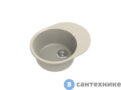 картинка Кухонная мойка EWIGSTEIN Rund 45F 1-чаша+ крыло 580*450мм бежевый