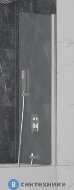 Шторка на ванну RGW SC-056 чёрный/прозрачное/8 мм 30*150 (35110562830-14)