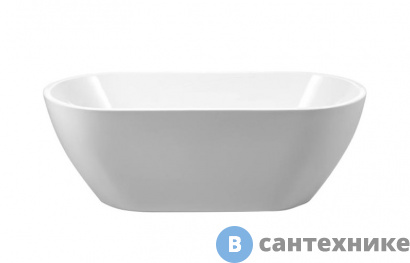 картинка Ванна BelBagno BB70-1500-800 отдельностоящая, овальная акриловая в комплекте со сливом-переливом, хром 1500x800x600