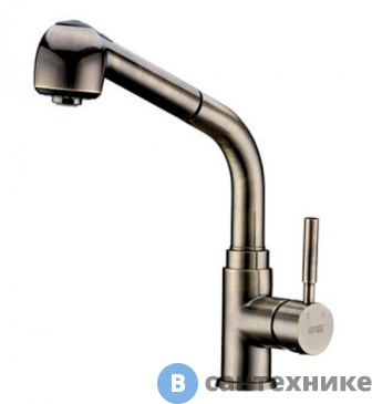 картинка Смеситель WasserKRAFT A8237 для кухни с выдвижной лейкой, покрытие «светлая бронза»