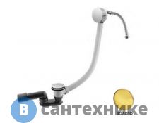 Слив-перелив Cezares CZR-B-STW-03/24 с наполнением ванны через перелив, донный клапан с системой "Клик-клак", золото 24 карат