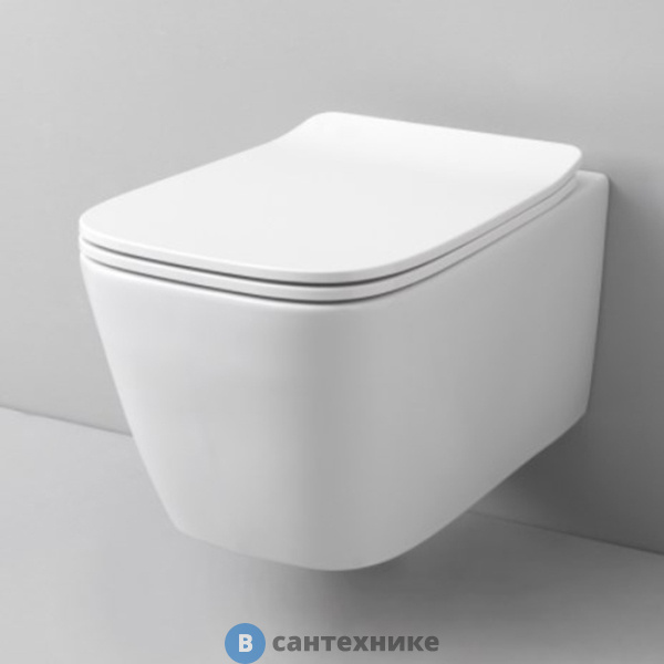 Унитаз подвесной Artceram A16 безободковый 36х52 см, с креплениями, белый матовый (ASV003 05 00), без сиденья