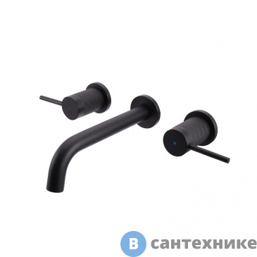 картинка Смеситель Vincea Groove VBFW-4G1MB для раковины, встраиваемый, черный