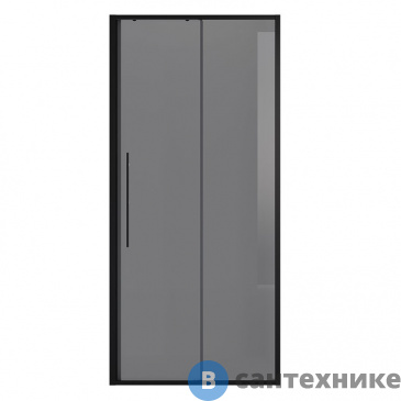 картинка Дверь в нишу Niagara NG-85-13TB (130*195) черный матовый, стекло тонированное