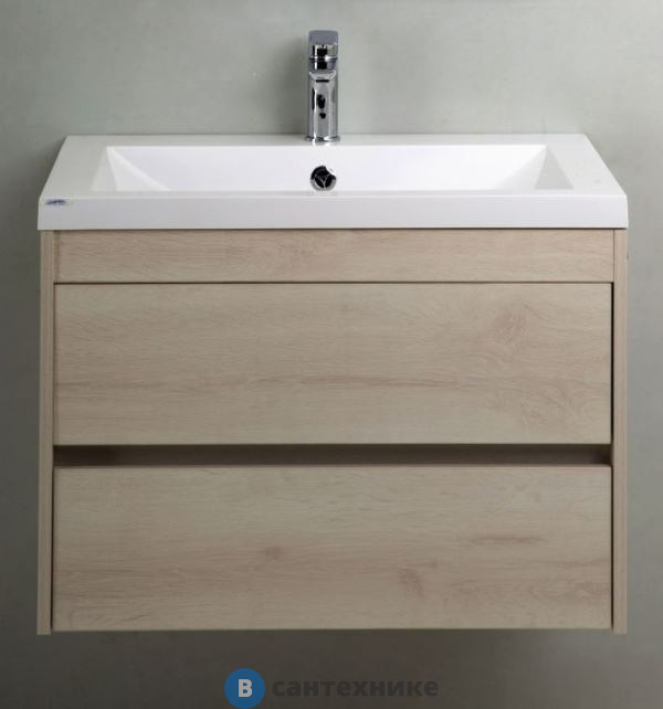 Тумба под раковину Art & MAX FAMILY Family-750-2C-SO-PB подвесная с двумя выкатными ящиками, Pino Bianco, 750x480x550