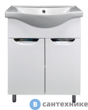 картинка Тумба Loranto Стиль-60 (600*850*280) с раковиной Basic 60 (7060) (CS00070300)