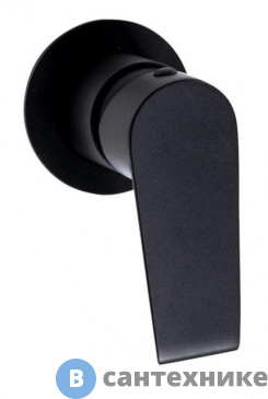 картинка Смеситель Cezares NAUTIC-DIM-NOP встраиваемый, однорычажный для душа, чёрный матовый