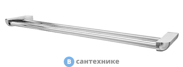 Штанга для полотенец WasserKRAFT Kammel K-8340 двойная металл, хромоникелевое покрытие