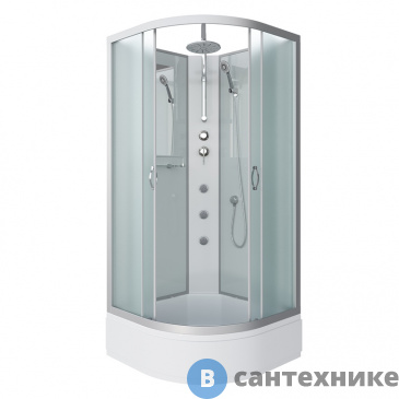 картинка Душевая кабина Niagara NG-3301-14BKTG (900х900х2100) средний поддон, стекло матовое