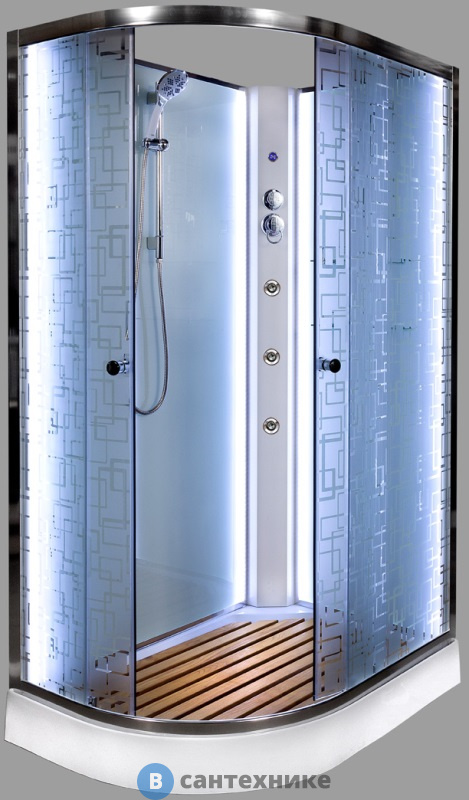 Душевая кабина Deto ЕМ1512 R N LED с гм. (1200*800*2200)