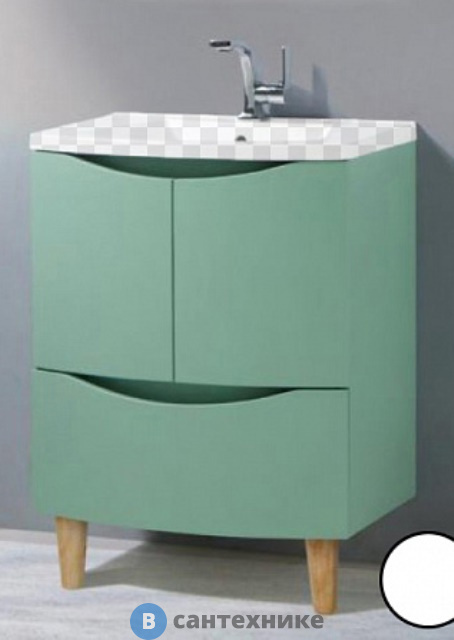 Тумба под раковину BelBagno BB800SHVC/BL напольная с двумя распашными дверцами и одним выдвижным ящиком, с доводчиками Bianco Lucido