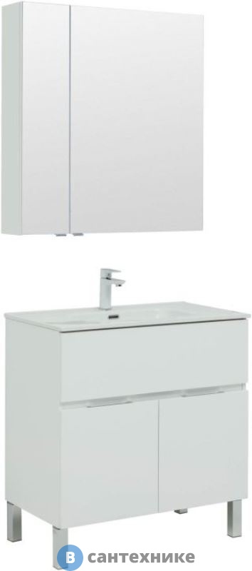 Комплект мебели Aquanet Алвита new 80 напольн. 1 ящ., 2 дв. белый матовый (274213)