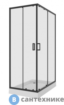 картинка Душевой уголок Niagara NG-6810-08 black (120*80*190) прямоугольник, двери раздвижные, без поддона