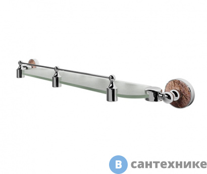 картинка Полка WasserKRAFT Nau K-7744 стеклянная с бортиком