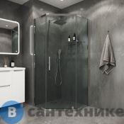 Душевое ограждение Niagara Eco NG-1009-14D (90х90х190) трапеция, распашное, хром, стекло прозрачное